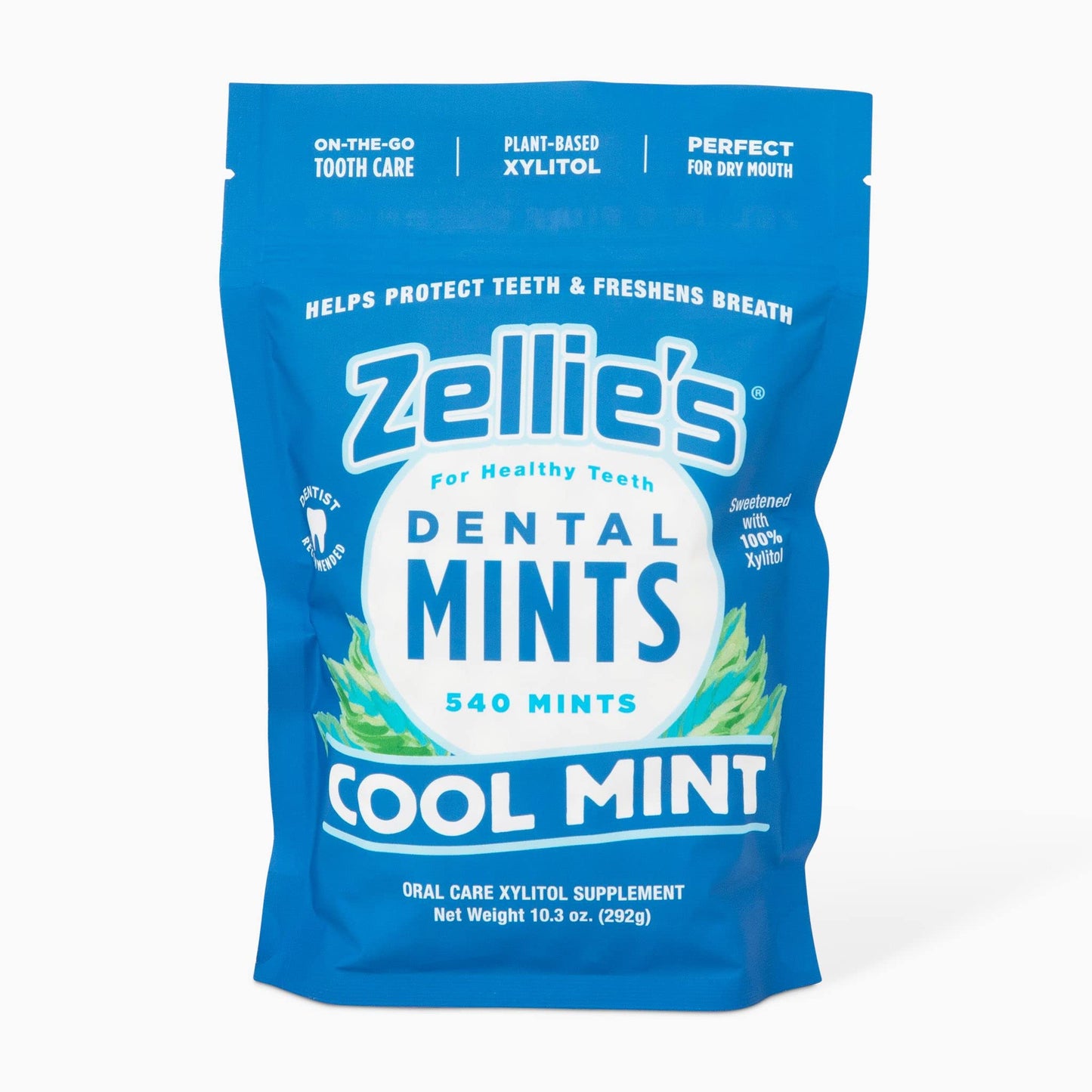 Zellie's | 100% Xylitol Sugar Free Cool Mint Breath Mints | Non-GMO, Low-Calorie, Gluten Free, Vegan & Kosher Mints