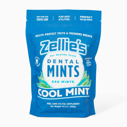 Zellie's | 100% Xylitol Sugar Free Cool Mint Breath Mints | Non-GMO, Low-Calorie, Gluten Free, Vegan & Kosher Mints