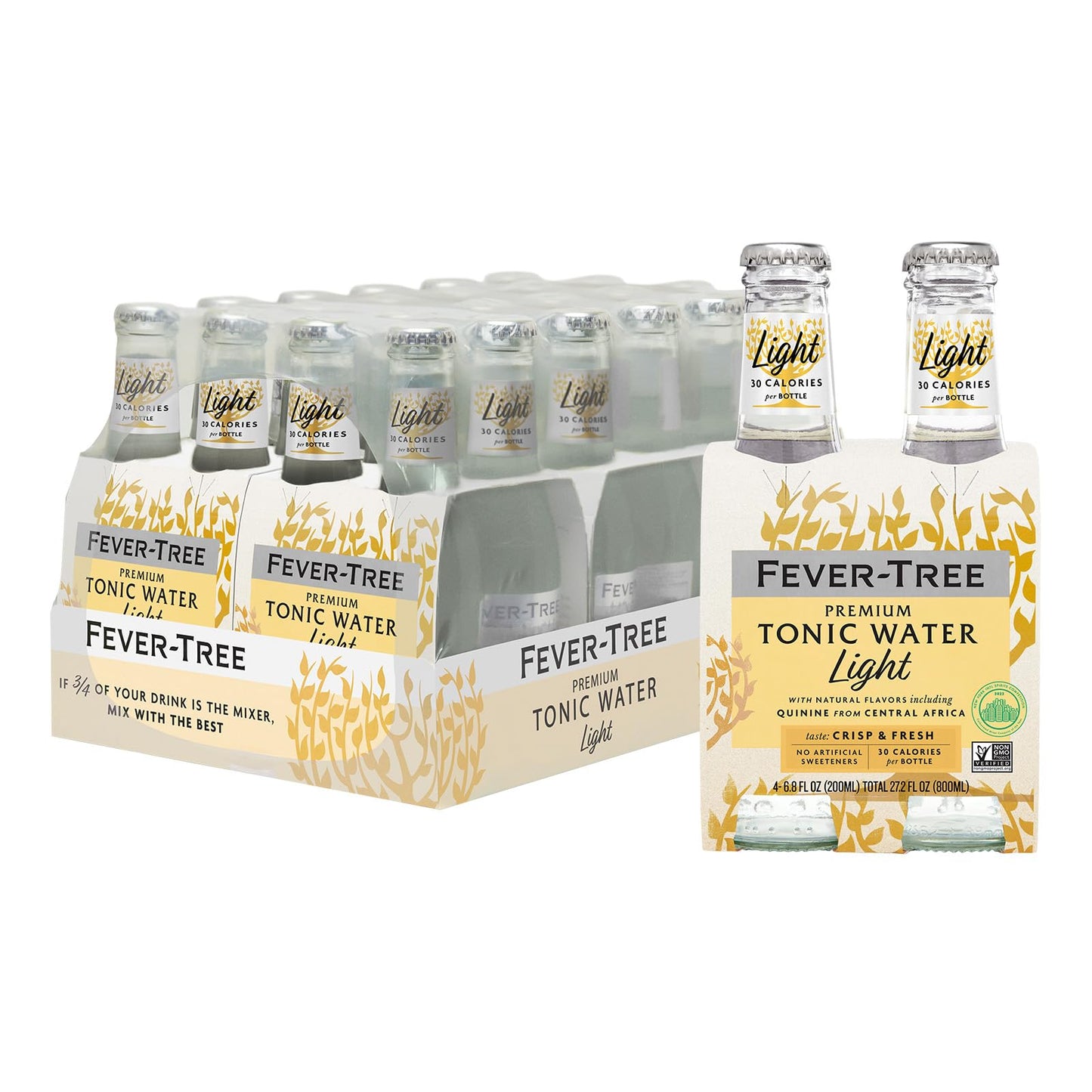 Fever-Tree Light Tonic Water Cans, 5.07 Fl Oz (Pack of 24), Lower in Calories, No Artificial Sweeteners, Flavorings or Preservatives (Packaging may vary)