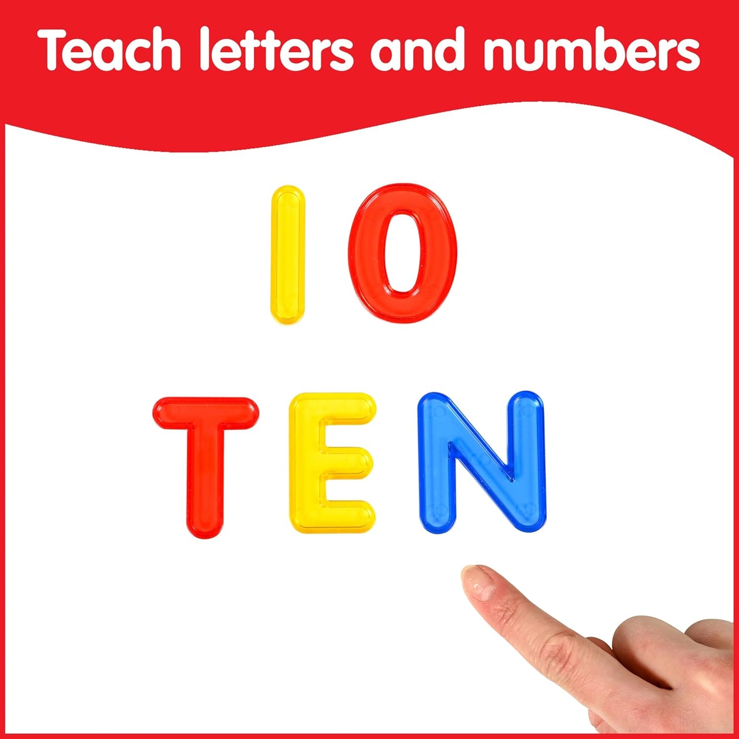 edxeducation Transparent Letters and Numbers - Mini Jar - Colorful, Plastic Letters and Numbers - Light Box Accessory - Sensory Play - Practice Counting and Spelling