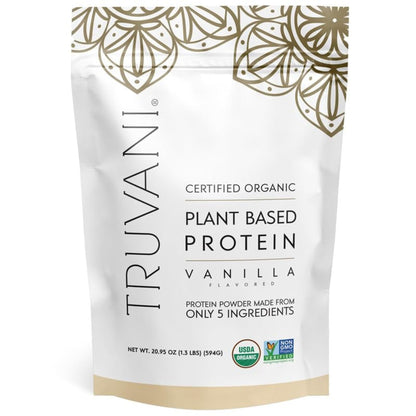 Truvani Vegan Pea Protein Powder | Banana Cinnamon | 20g Organic Plant Based Protein | 1 Serving | Keto | Gluten & Dairy Free | Low Carb | No Added Sugar