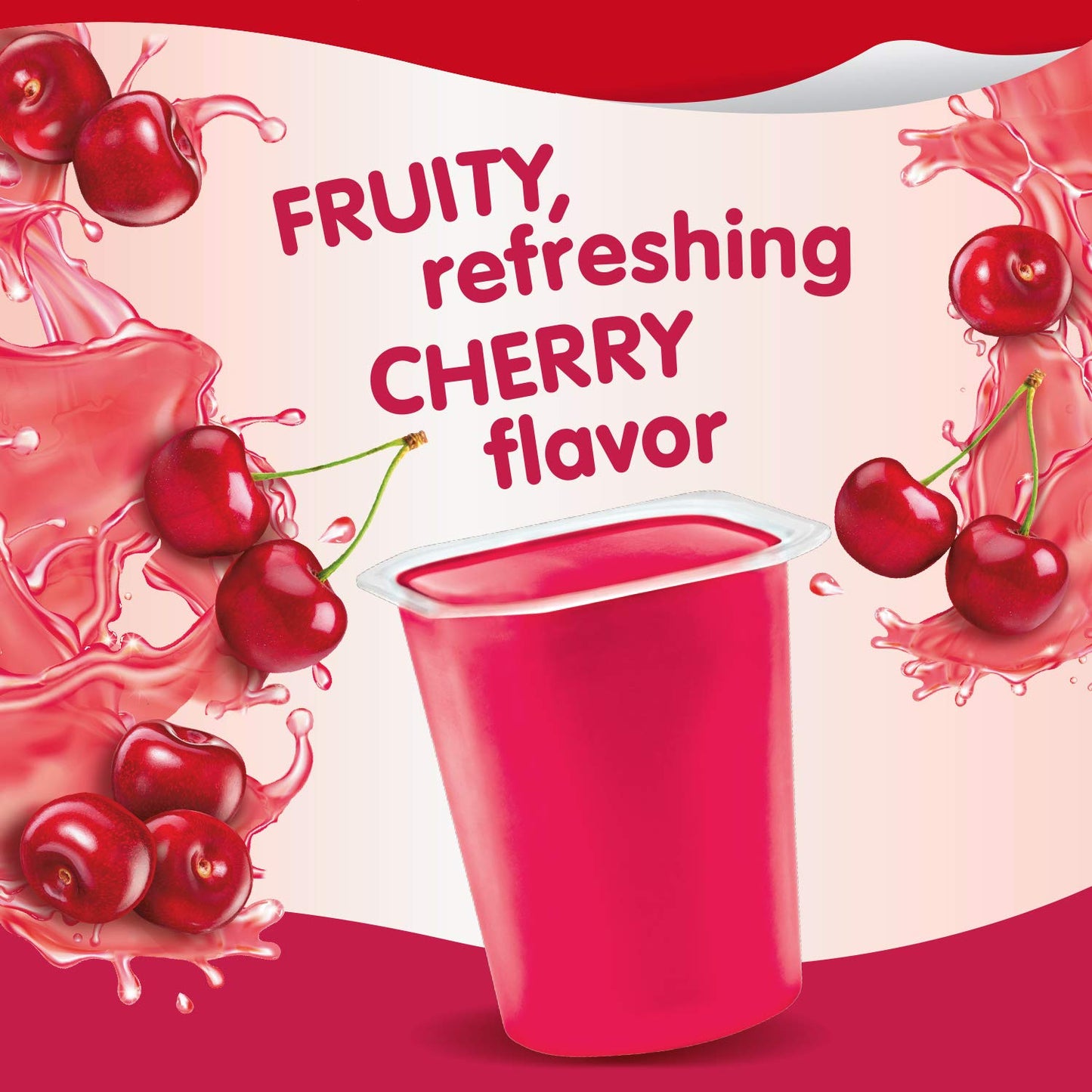 Snack Pack Sugar Free Cherry Flavored Juicy Gels, 4 Count Snack Cups