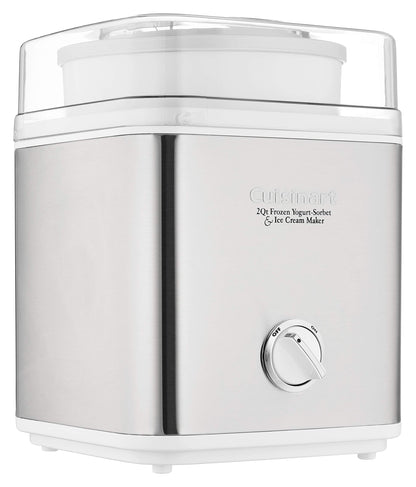 CUISINART Ice Cream Maker, Ice Cream and Frozen Yogurt Machine, 2-Qt. Double-Insulated Freezer Bowl, Silver, ICE30BCP1