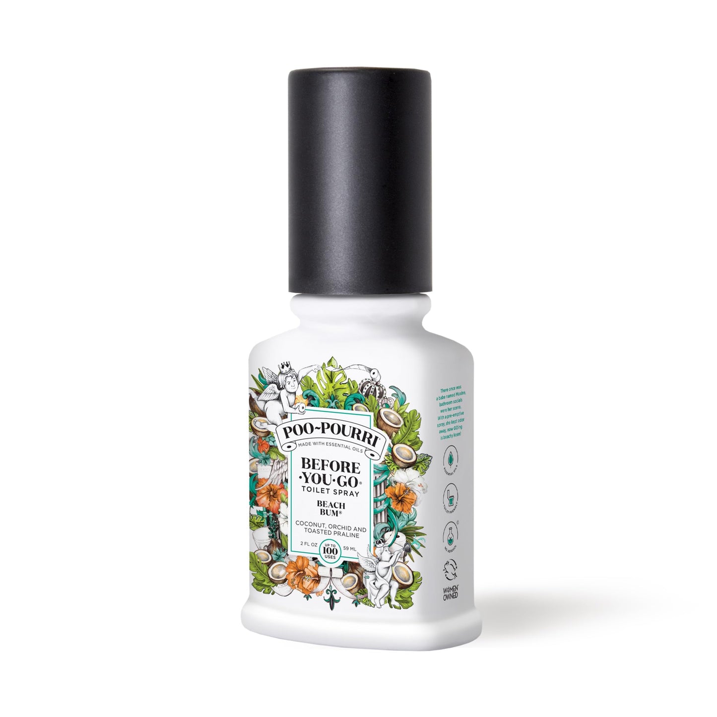 Poo-Pourri Before-You-Go Toilet Spray, Beach Bum, 1 Fl Oz Pocket Travel Size - Coconut, Orchid and Toasted Praline