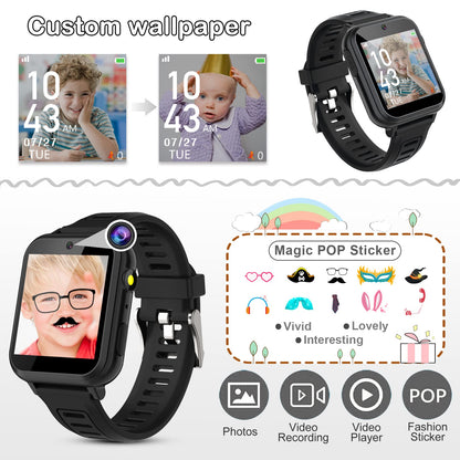 Phyulls Smart Watch for Kids with 24 Games Alarm Clock, Touchscreen, Calendaring Camera Music Player Time Display Video & Audio Recording, Toys for 3-12 Years Old Boys Toddler