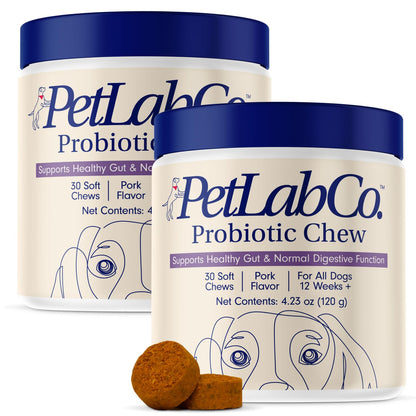 PetLab Co. Probiotics for Dogs, Support Gut Health, Diarrhea, Digestive Health & Seasonal Allergies - Pork Flavor - 30 Soft Chews - Packaging May Vary (Value 3-Pack)