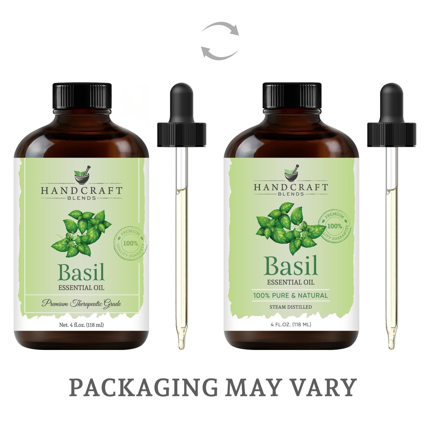 Handcraft Blends Basil Essential Oil - 100% Pure and Natural - Premium Grade Essential Oil for Diffuser and Aromatherapy - 0.33 Fl Oz - Pack of 2