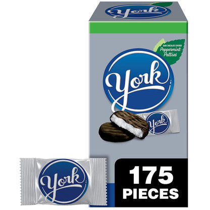 YORK Dark Chocolate Peppermint Patties, Candy Bulk Box, 84 oz (175 Pieces)