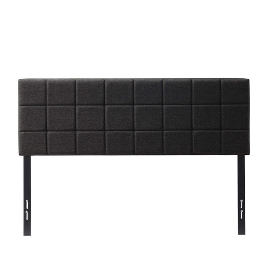 Hearth & Harbor Bed Headboard Queen Size, Square Tufted Linen Queen Headboard Only, Upholstered Headboards Queen, Bed Frame Mounted, Adjustable Height 34”-42”, Modern Queen Size Headboard, Black