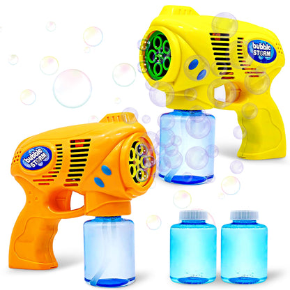 JOYIN 2 Kids Bubble Gun with 2 Bottles Bubble Refill Solution, Bubble Guns kids 4-8, Bubble Machine Gun for Toddlers 1-3, Bubble Gun Blaster Party Favors, Summer Toy, Outdoors, Easter, Birthday Gift