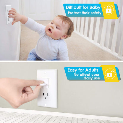 Outlet Covers Babepai 38-Pack White Child Proof Electrical Protector Safety Improved Baby Safety Plug Covers