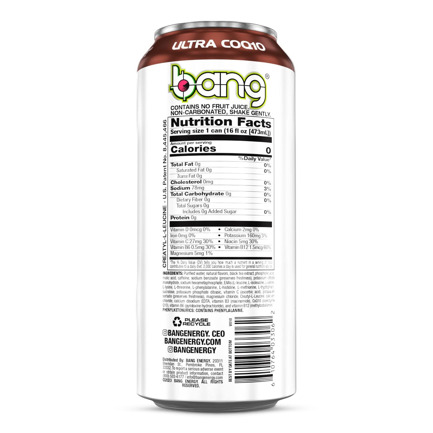 Bang Energy Bangster Berry, Sugar-Free Energy Drink, 16-Ounce (Pack of 12)