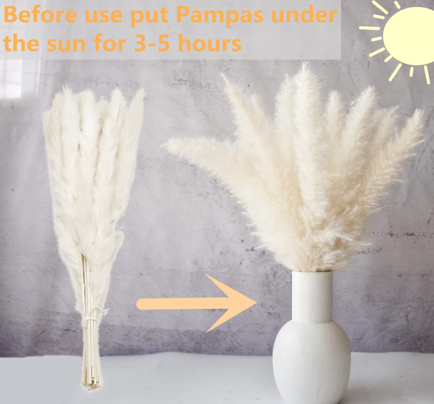 110 PCS Dried Pampas Grass Bouquet, Boho Table Decor, Bunny Tails Dried Flowers, Brown Pompas, White Pampas Grass for Wedding, Home, Rustic Party, Baby Shower Decorations