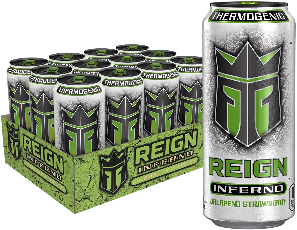 Reign Inferno Red Dragon, Thermogenic Fuel, Fitness and Performance Drink, 16 Fl Oz (Pack of 12)