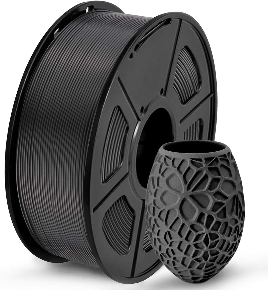 SUNLU PLA 3D Printer Filament PLA Filament 1.75mm, Neatly Wound PLA 3D Printing Filament 1.75mm, Dimensional Accuracy +/- 0.02 mm, Fit Most FDM 3D Printers, 1kg Spool (2.2lbs), PLA Black