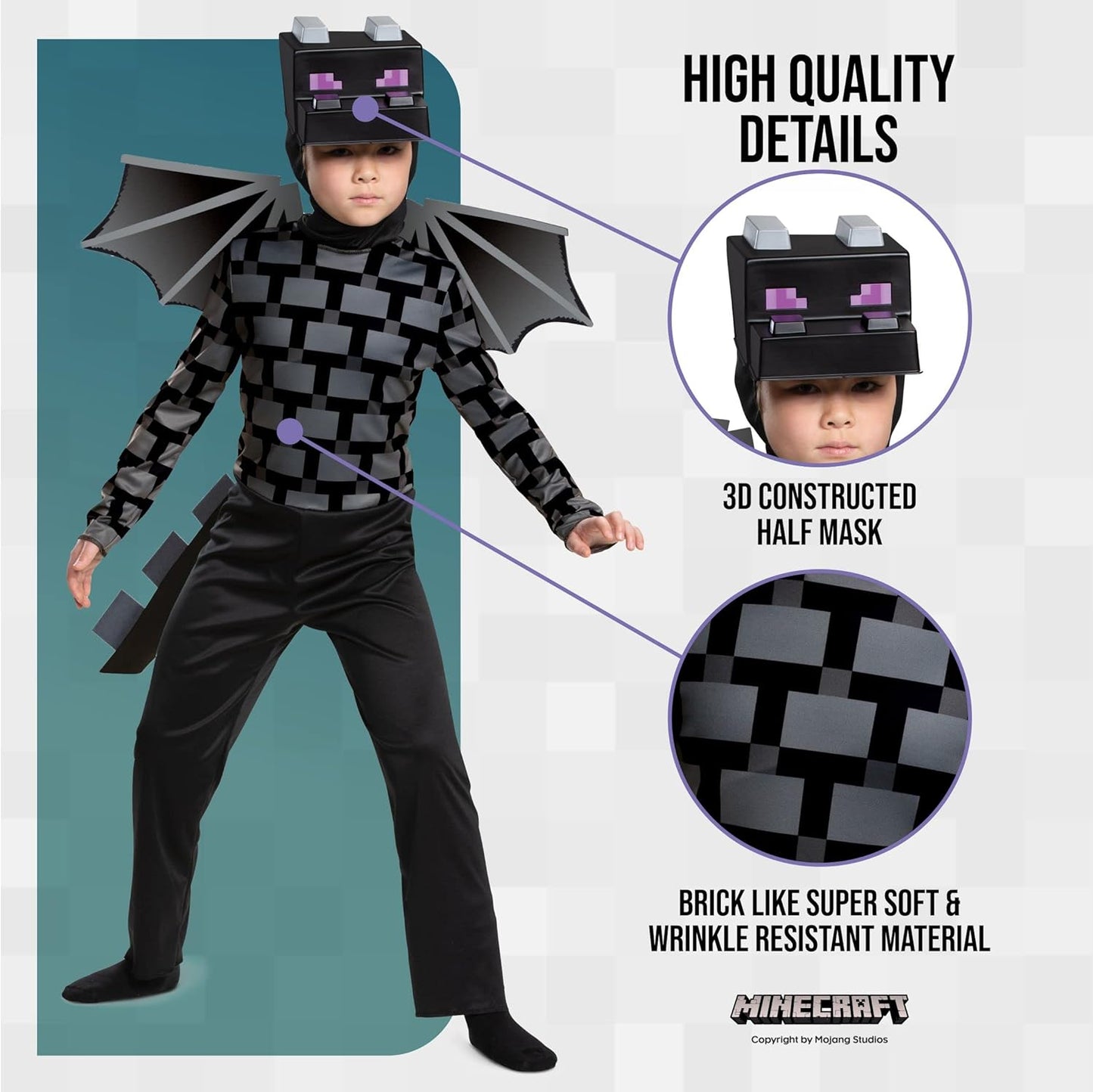 Disguise Minecraft Ender Dragon Costume for Kids, Video Game Inspired Character Outfit