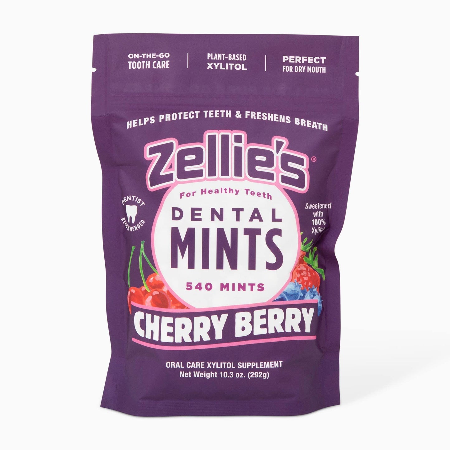 Zellie's | 100% Xylitol Sugar Free Cool Mint Breath Mints | Non-GMO, Low-Calorie, Gluten Free, Vegan & Kosher Mints