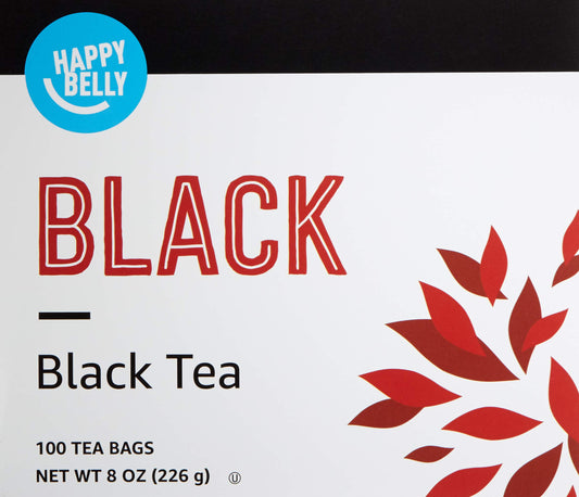 Amazon Brand - Happy Belly Tea Bags, Black, 100 Count (Previously Solimo)