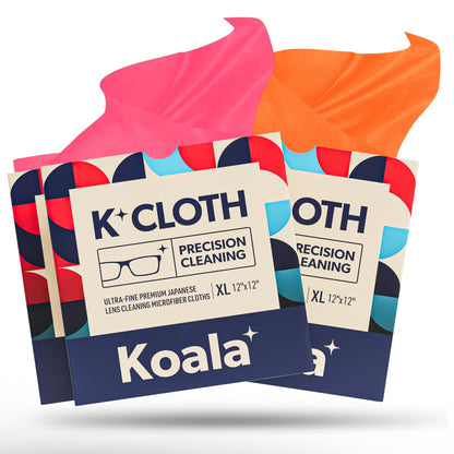 Koala Lens Cleaning Cloth | Japanese Microfiber | Glasses Cleaning Cloths | Eyeglass Lens Cleaner | Eyeglasses, Camera Lens, VR/AR Headset, and Screen Cleaning