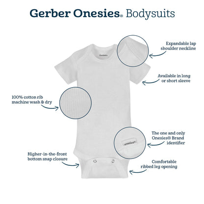 Gerber Unisex-Baby 8-Pack Short Sleeve Onesies Bodysuits