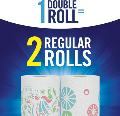 Sparkle Pick-A-Size Paper Towels, Spirited Prints, 6 Double Rolls = 12 Regular Rolls, Everyday Value Paper Towel With Full And Half Sheets