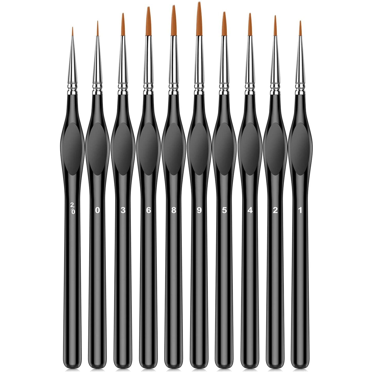 10Pcs Micro Paint Brushes Set with Triangular Handles - For Acrylic, Watercolor, Crafts, Models