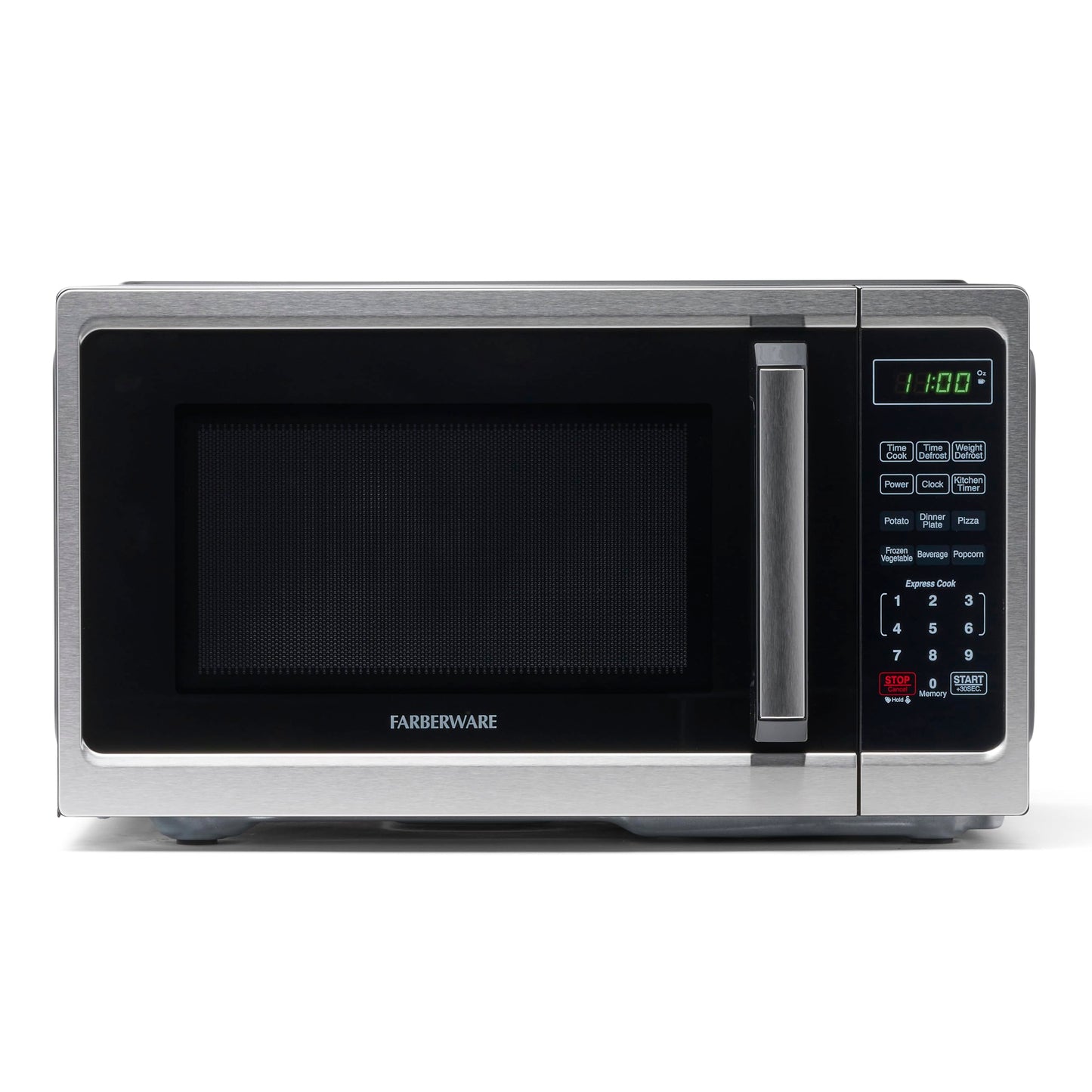 Farberware Countertop Microwave 700 Watts, 0.7 Cu. Ft. - Microwave Oven With LED Lighting and Child Lock - Perfect for Apartments and Dorms - Easy Clean Stainless Steel