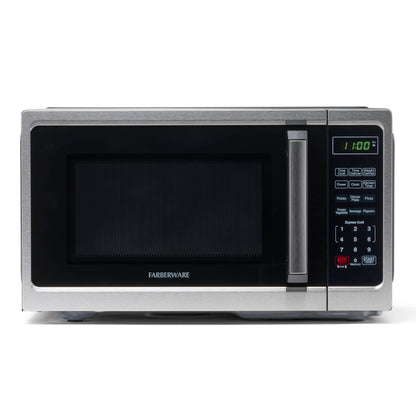 Farberware Countertop Microwave 700 Watts, 0.7 Cu. Ft. - Microwave Oven With LED Lighting and Child Lock - Perfect for Apartments and Dorms - Easy Clean Stainless Steel