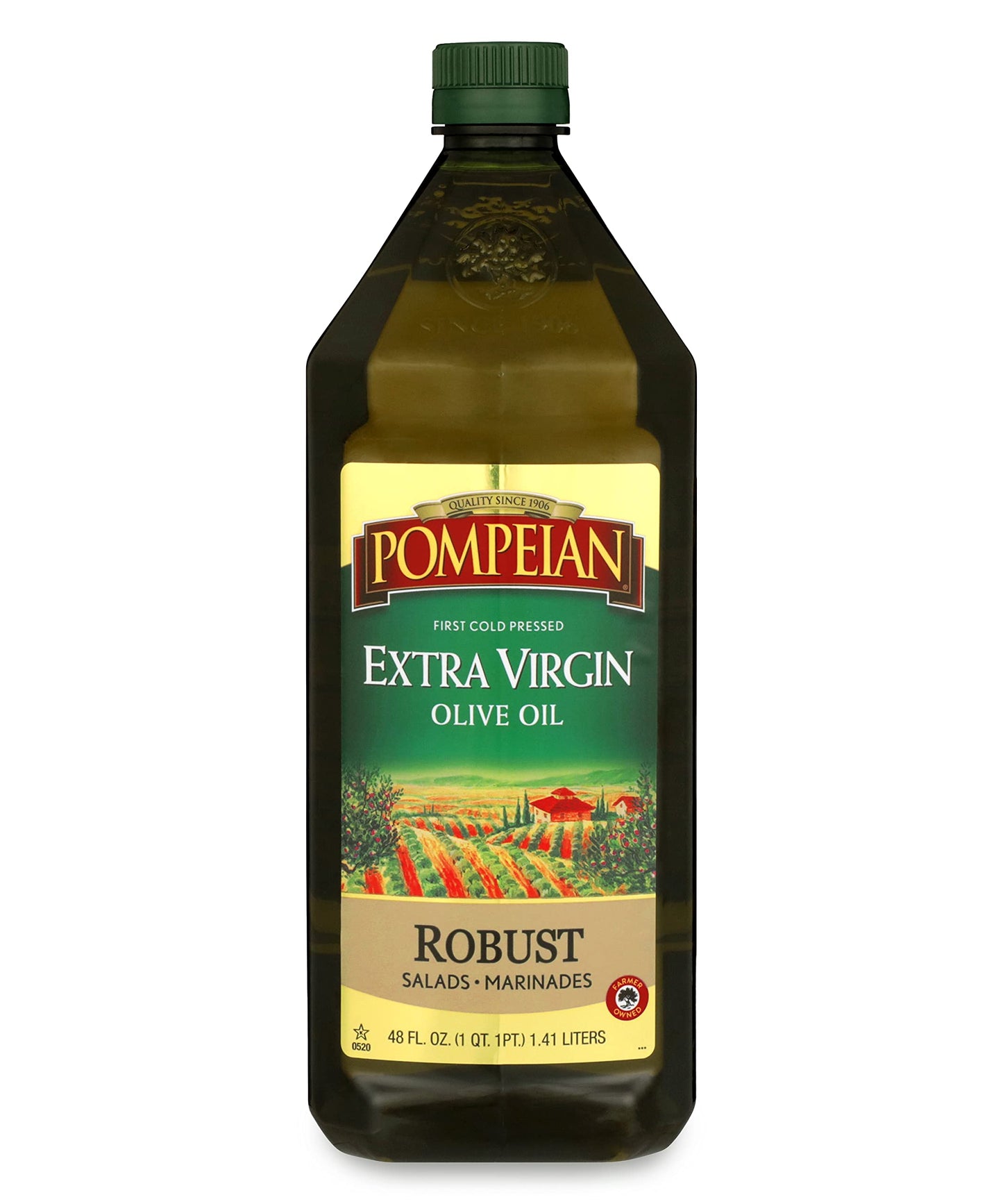 Pompeian Robust Extra Virgin Olive Oil, First Cold Pressed, Full-Bodied Flavor, Perfect for Salad Dressings & Marinades, 68 FL. OZ.