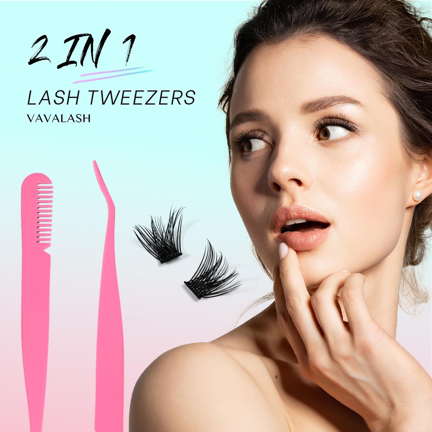 VAVALASH DIY Lash Extension Kit 280 Clusters Individual Lashes Kit 30D 40D 0.07D-10-16mm Lash Clusters, Lash Bond and Seal, Lash Tweezer for DIY Eyelash Extension at Home（Kit-30D+40D-0.07D-10-16MIX）