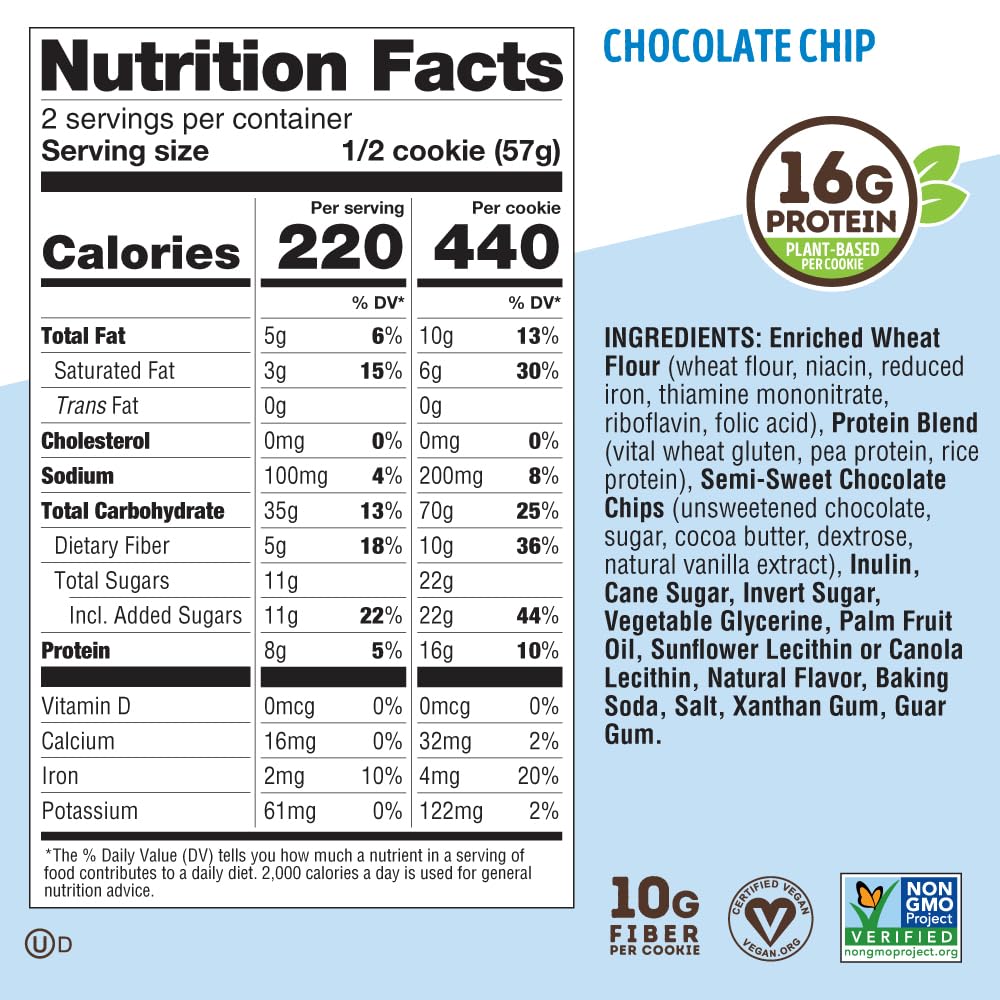 Lenny & Larry's The Complete Cookie, White Chocolate Flavored Macadamia, Soft Baked, 16g Plant Protein, Vegan, Non-GMO, 4 Ounce Cookie (Pack of 12)