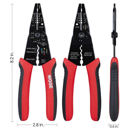 WGGE WG-015 Professional 8-inch Wire Stripper/wire crimping tool, Wire Cutter, Wire Crimper, Cable Stripper, Wiring Tools and Multi-Function Hand Tool.