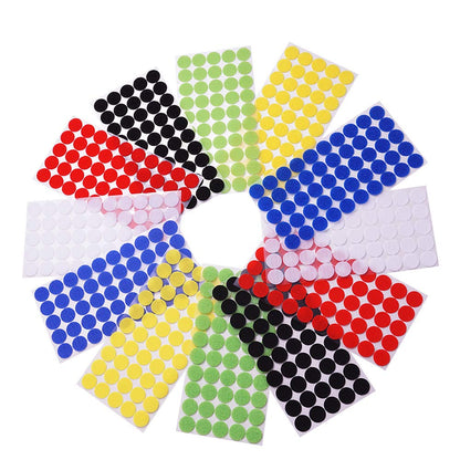 Self Adhesive Dots, Strong Adhesive 600pcs(300 Pairs) 6 Color 3/4" Diameter Sticky Back Nylon Dot, Hook & Loop Dots with Waterproof Sticky Glue Tapes, Suitable for Classroom, Office, Home