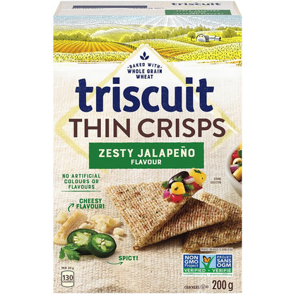 Triscuit Thin Crisps Zesty Jalapeno Crackers, 200g/7oz (Shipped from Canada)