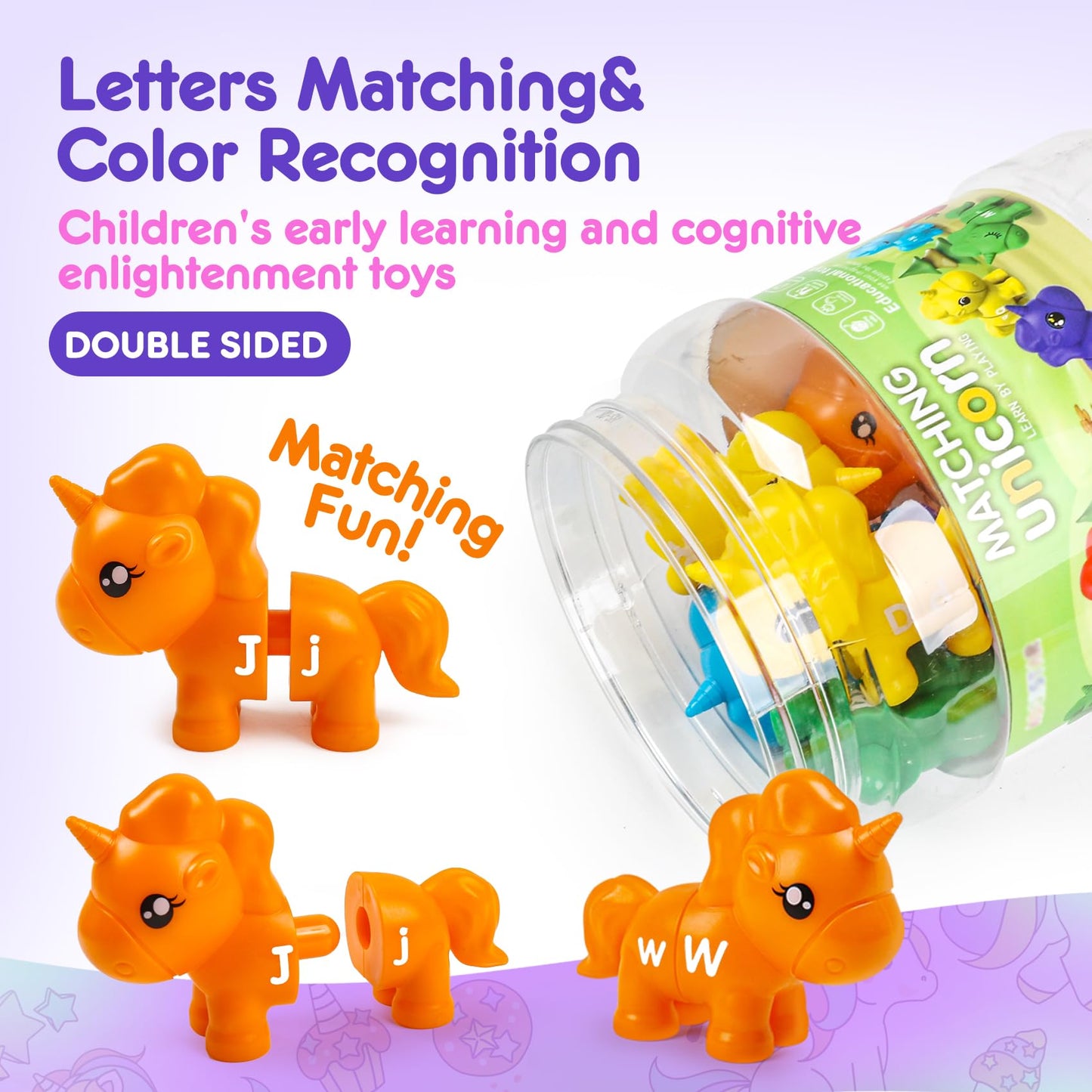 Matching Letters Counting Dinosaur Toys with Double-Sided ABC Alphabet Preschool Learning Uppercase Lowercase Sensory Sorting Educational Montessori Toy Sets for Kids Toddler Aged 3+ Years Old…