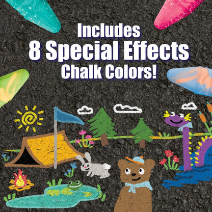 Crayola Ultimate Washable Chalk Collection (64ct), Bulk Sidewalk Chalk, Outdoor Chalk for Kids, Anti-Roll Sticks, School Supplies