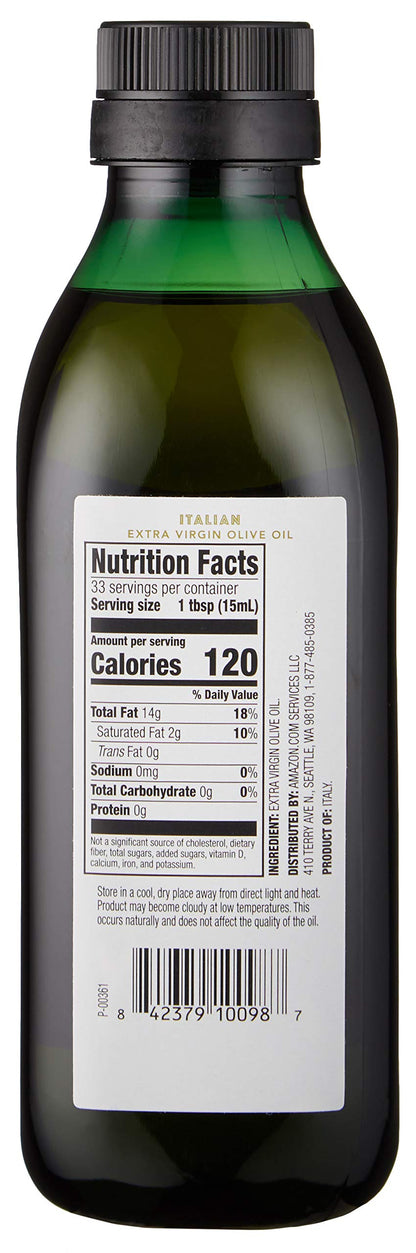 Amazon Fresh, Italian Extra Virgin Olive Oil, 16.9 Fl Oz