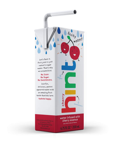 Hint Kids Water Variety, 8 Boxes, Each of: Cherry, Watermelon, Apple, & Blackberry, Zero Sugar, Zero Sweeteners, Zero Preservatives, Zero Artificial Flavors, 6.75 Fl Oz (Pack of 32)