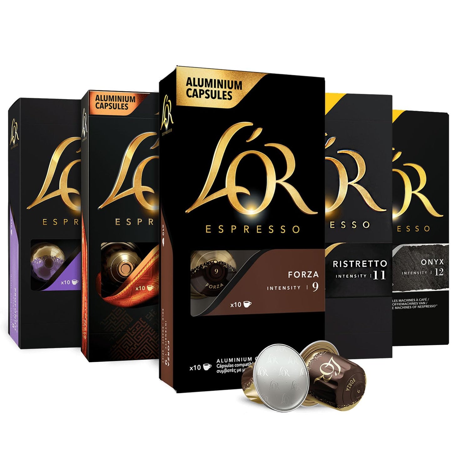 L'OR Espresso Capsules, 50 Count Mild Variety Pack, Single-Serve Aluminum Coffee Capsules Compatible with the L’OR BARISTA System & *Nespresso Original Machines