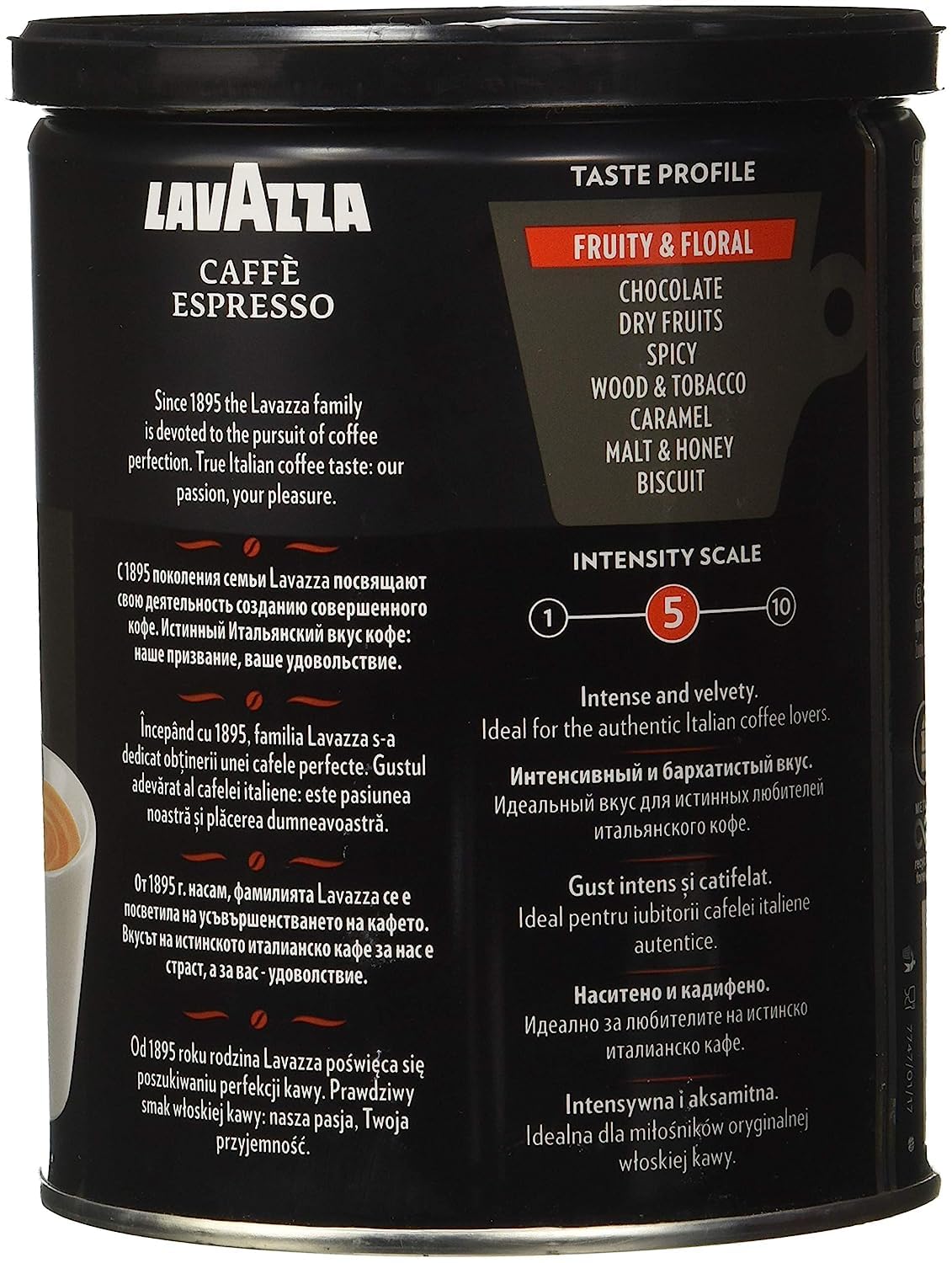 Lavazza Espresso Ground Coffee Blend, Medium Roast, 8-Oz Cans, Pack of 4 (Packaging May Vary) Premium Blend, Value Pack, Non-GMO, 100% Arabica, Rich-bodied