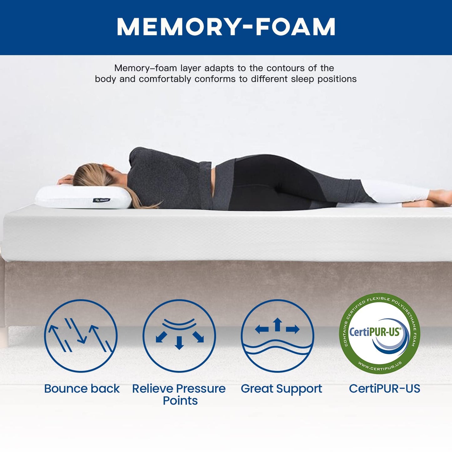 FDW 5 Inch Gel Memory Foam Mattress Medium-Firm Mattress for Pressure Relief & Cooler Sleep Mattress for Kid Adults CertiPUR-US Certified Mattress in a Box,Twin