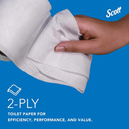 Scott Professional Standard Roll Toilet Paper (04460), with Elevated Design, 2-Ply, White, Individually wrapped, (550 Sheets/Roll, 80 Rolls/Case, 44,000 Sheets/Case)