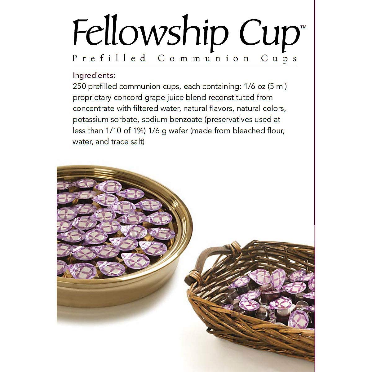 BROADMAN CHURCH SUPPLIES Pre-filled Communion Fellowship Cup, Juice and Wafer Set, 100 Count