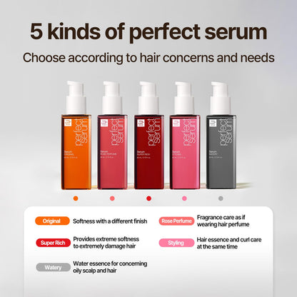 Mise En Scene Perfect Serum Original - Hair Oil for Frizzy & Dry Hair, Hydration and Nutrition Hair Essence for Damage Care, Floral Fragrance, Korean Hair Care Product, Korean Hair Serum 2.71 Fl. Oz.