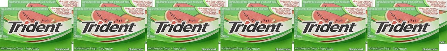 Trident Sugar Free Watermelon Twist Gum, 12 Pack (14 Pieces Each) (Imported from Canada)