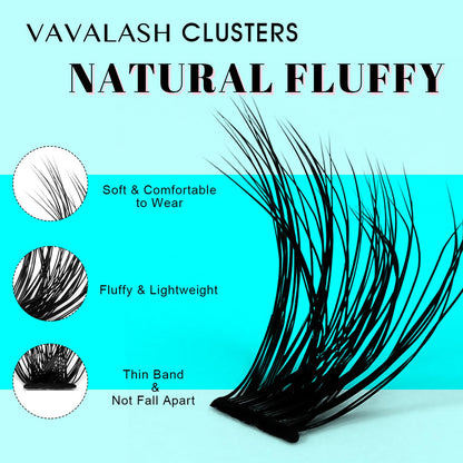 VAVALASH DIY Lash Extension Kit 280 Clusters Individual Lashes Kit 30D 40D 0.07D-10-16mm Lash Clusters, Lash Bond and Seal, Lash Tweezer for DIY Eyelash Extension at Home（Kit-30D+40D-0.07D-10-16MIX）