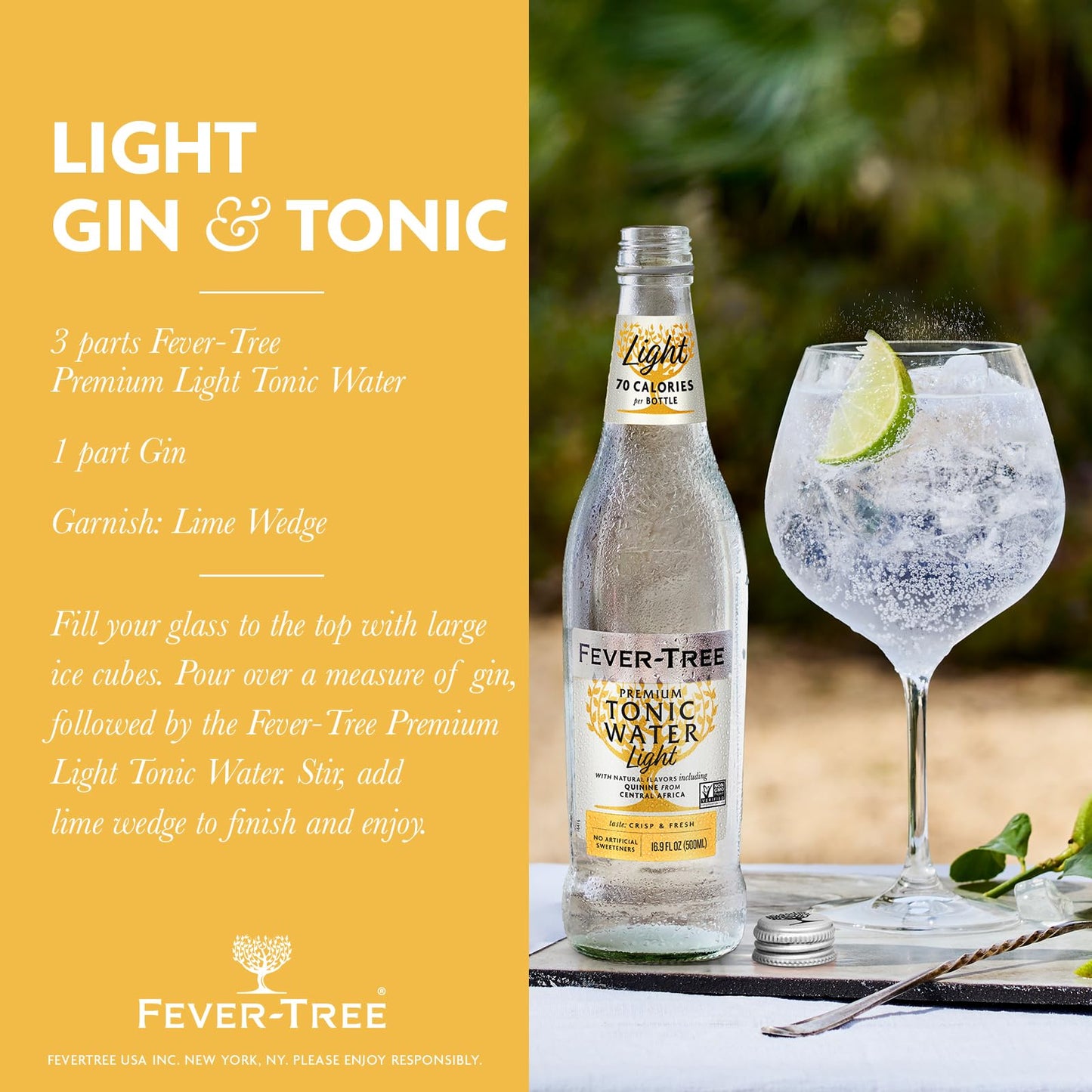 Fever-Tree Light Tonic Water Cans, 5.07 Fl Oz (Pack of 24), Lower in Calories, No Artificial Sweeteners, Flavorings or Preservatives (Packaging may vary)