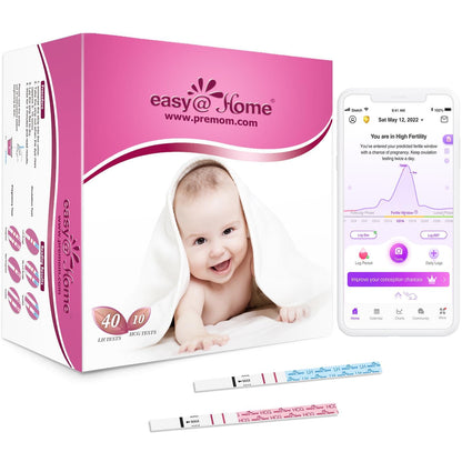 Easy@Home 50 Ovulation Test Strips and 20 Pregnancy Test Strips Combo Kit, (50 LH + 20 HCG)-Package May Vary