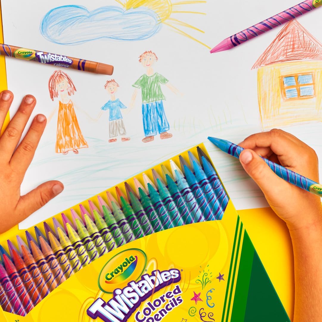 Crayola Twistables Colored Pencil Set (50ct), No Sharpen Colored Pencils For Kids, Kids Art Supplies for Back to School, 4+ [Amazon Exclusive]