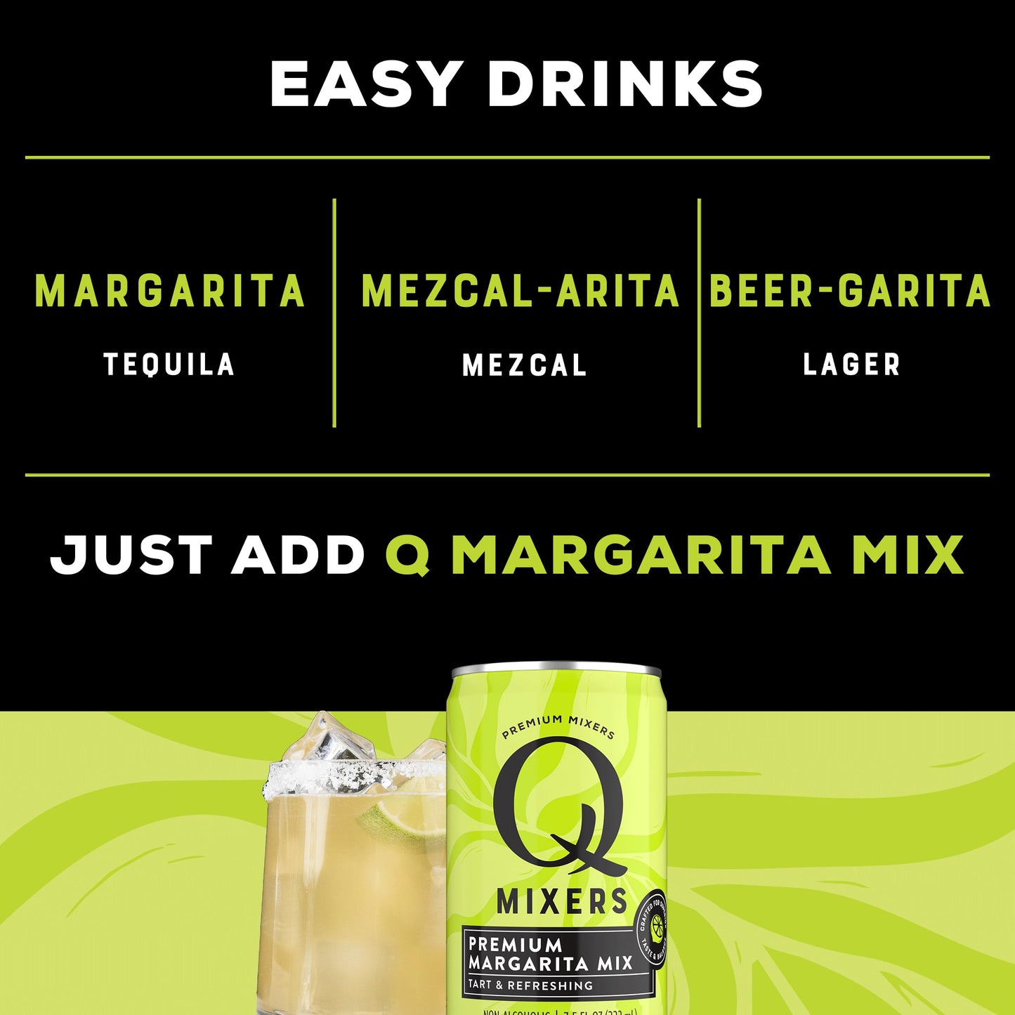 Q Mixers Tonic Water, Premium Cocktail Mixer Made with Real Ingredients, Only 45 Calories per Can, 7.5 Fl oz (Pack of 24)